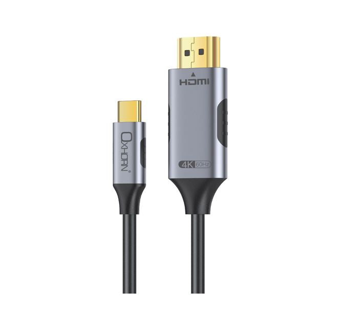 Oxhorn USB C to HDMI 2.0 2m cable 4K@60Hz Aluminum plugs black Support HDCP 1.4 HDCP 2.2 Thunderbolt 3/4 LPCM compatible Windows/Mac/Chromebooks Oxhorn USB C to HDMI 2.0 2m cable 4K@60Hz Aluminum plugs black Support HDCP 1.4 HDCP 2.2 Thunderbolt 3/4 LPCM compatible Windows/Mac/Chromebooks